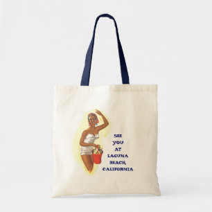 BOLSO DE TELA LA PLAYA RETRA DEL VERANO EMPAQUETA PALABRAS DE LA