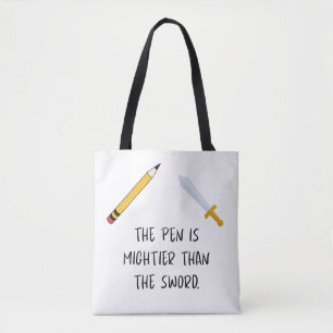 Bolso De Tela La pluma es más poderosa que la espada