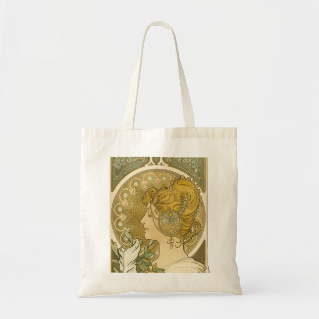 Bolso De Tela La Plume de Alphonse Mucha (Frente)