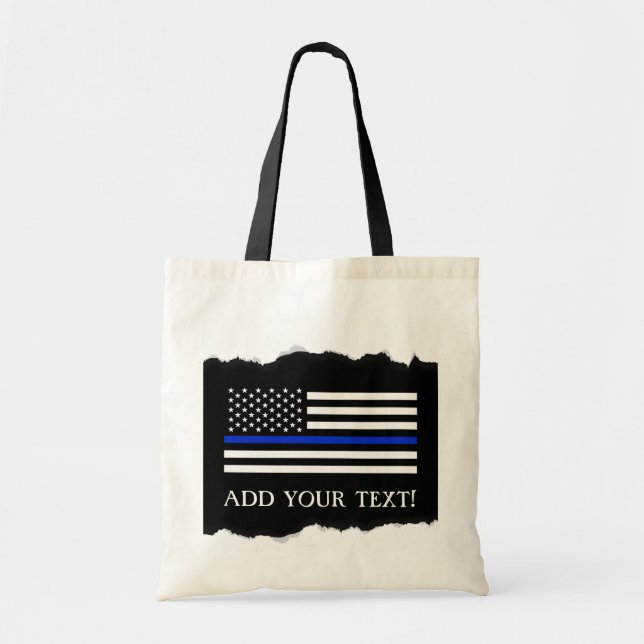 Bolso De Tela La policía diseña personalizado de la bandera (Frente)