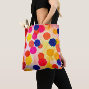 Bolso De Tela La polka acuarela hace círculos lindos