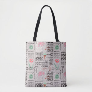 Bolso De Tela La polka de los periódicos de páginas antiguas hac