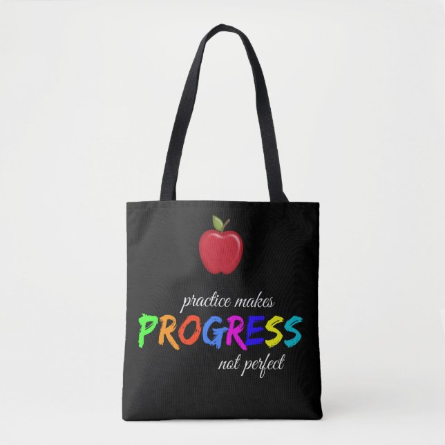 Bolso De Tela La práctica hace progresos (Anverso)