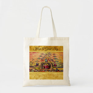 Bolso De Tela La puerta del cielo con una textura de lámina de o