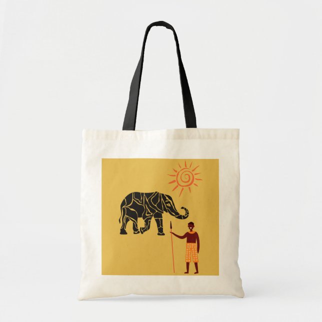 Bolso De Tela La puesta de sol de África. (Frente)