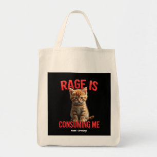 Bolso De Tela La rabia me consume gato gatito, línea graciosa