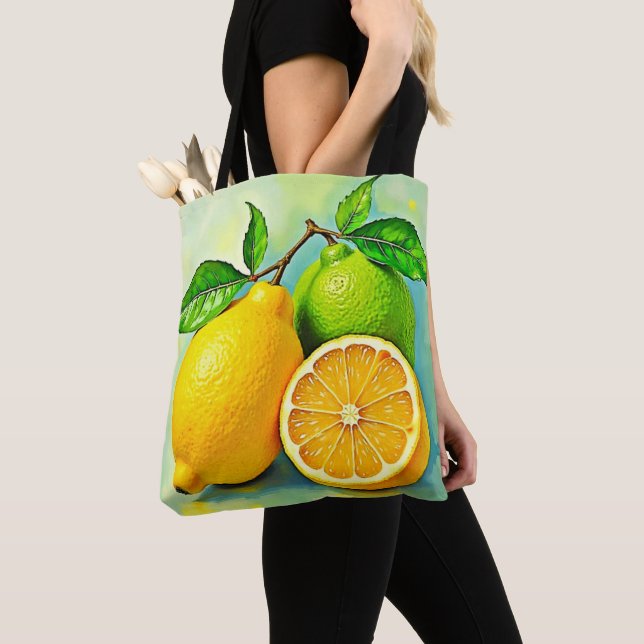 Bolso De Tela La ráfaga de cítricos de Zesty en el diseño (Detalle)