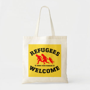 Bolso De Tela La recepción de los refugiados trae a sus familia