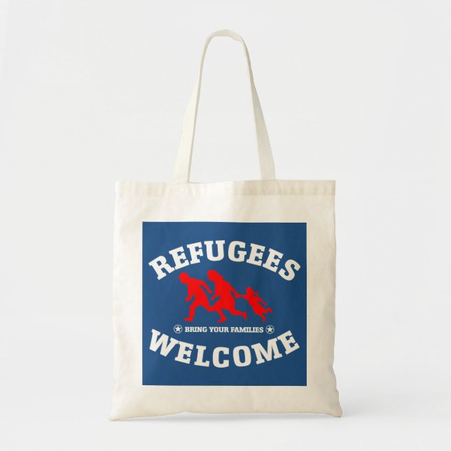 Bolso De Tela La recepción de los refugiados trae a sus familias (Frente)