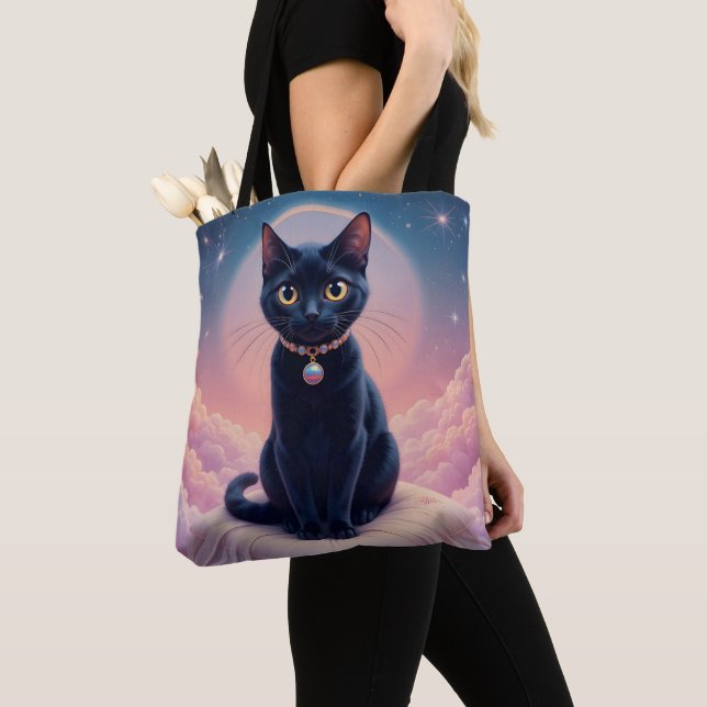 Bolso De Tela La Reina Del Cielo Del Gato Negro (Detalle)