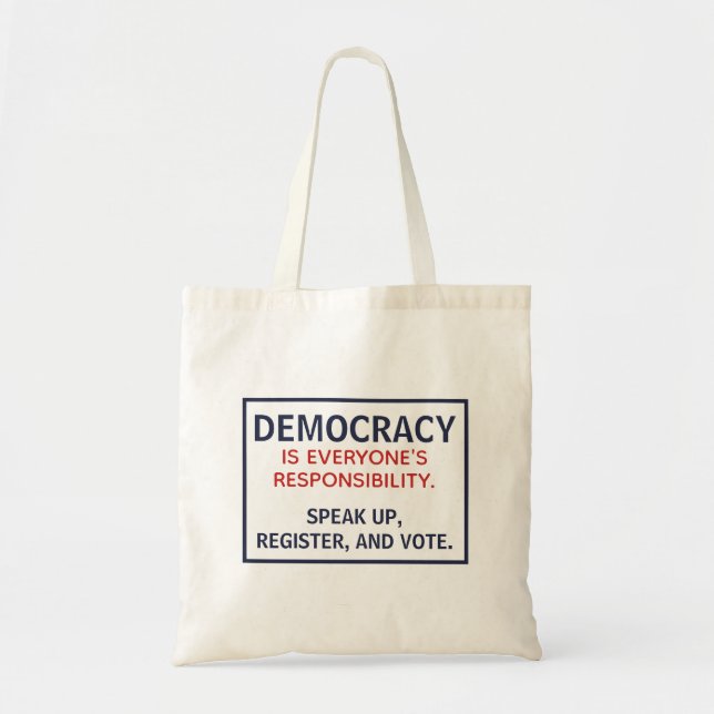 Bolso De Tela La responsabilidad de la democracia pronuncia el v (Frente)