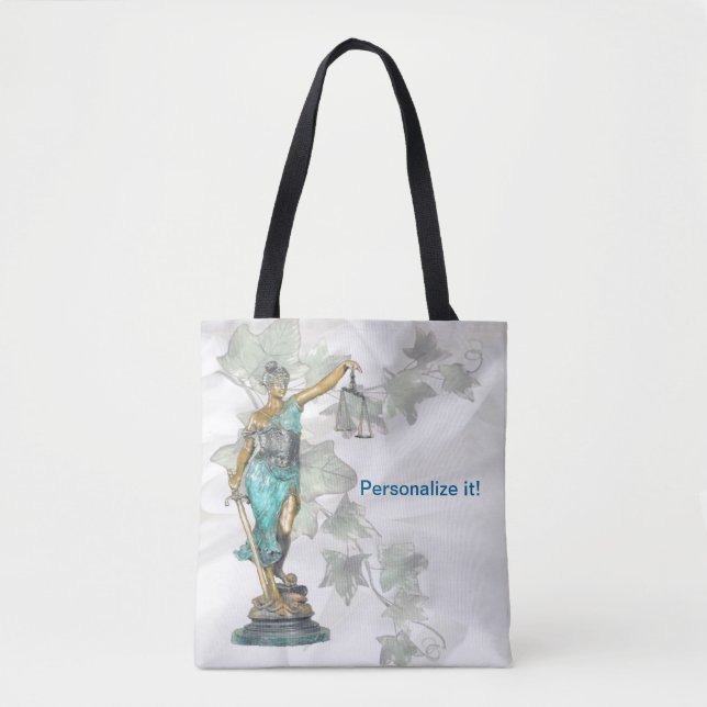 Bolso De Tela La reversible dama de justicia y los veritas en 3D (Anverso)