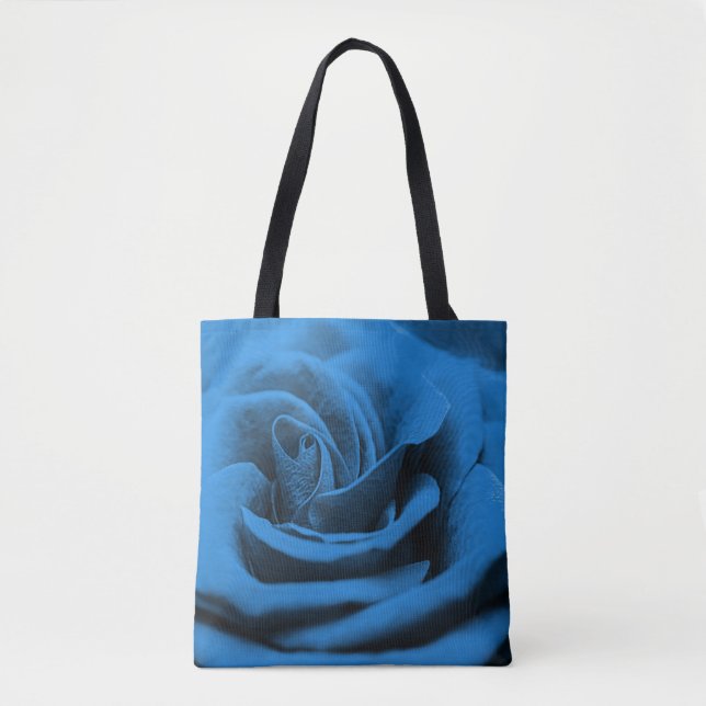 Bolso De Tela La rosa roja azul, macrobelleza. (Anverso)