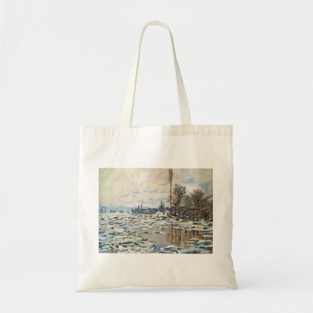 Bolso De Tela La ruptura del hielo de Claude Monet (Frente)