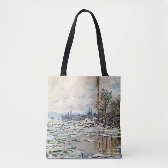 Bolso De Tela La ruptura del hielo de Claude Monet (Anverso)