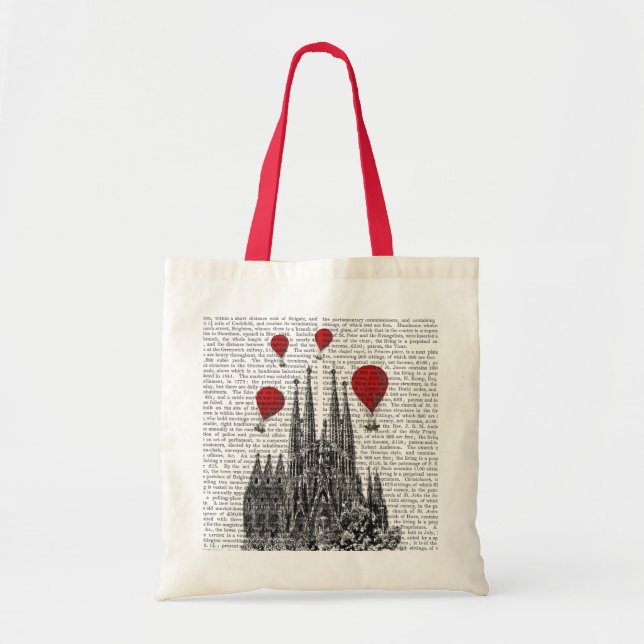 Bolso De Tela La Sagrada Familia y los globos rojos al aire libr (Frente)
