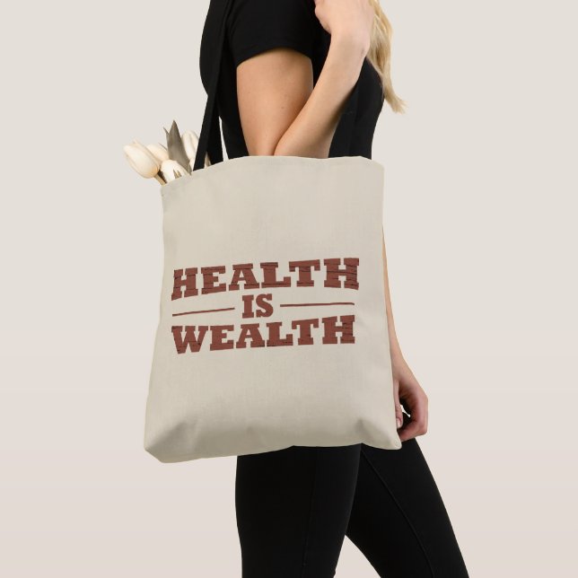 Bolso De Tela La salud es riqueza (Detalle)