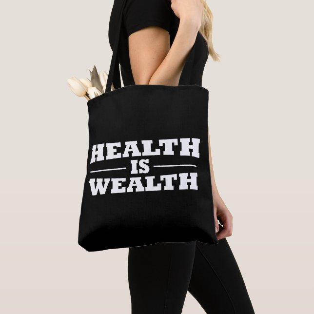 Bolso De Tela la salud es riqueza (Detalle)