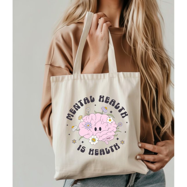 Bolso De Tela La salud mental es un retro de la salud (Subido por el creador)