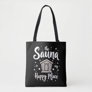 Bolso De Tela La Sauna es mi lugar feliz