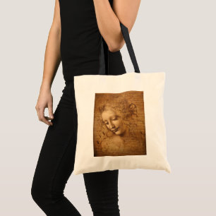 Bolso De Tela La Scapigliata de Leonardo da Vinci, Cabeza de una