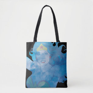 Bolso De Tela La silueta azul cielo de mujer maravilla