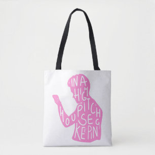 Bolso De Tela La silueta de JJ cita en rosa pastel