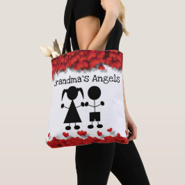 Bolso De Tela La silueta de los niños de los ángeles de la abuel