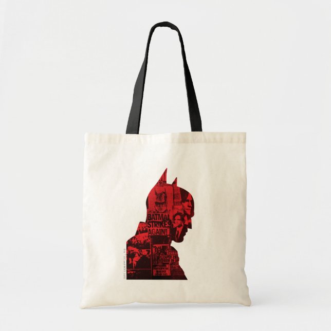 Bolso De Tela La silueta del periódico Batman (Frente)