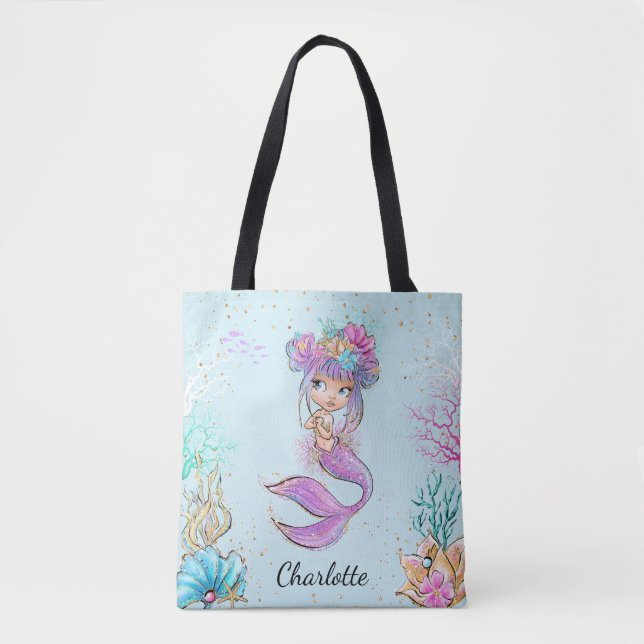 Bolso De Tela La sirena bajo el mar Tote Bag (Anverso)