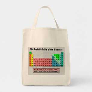 Bolso De Tela La tabla periódica (simple con el fondo del