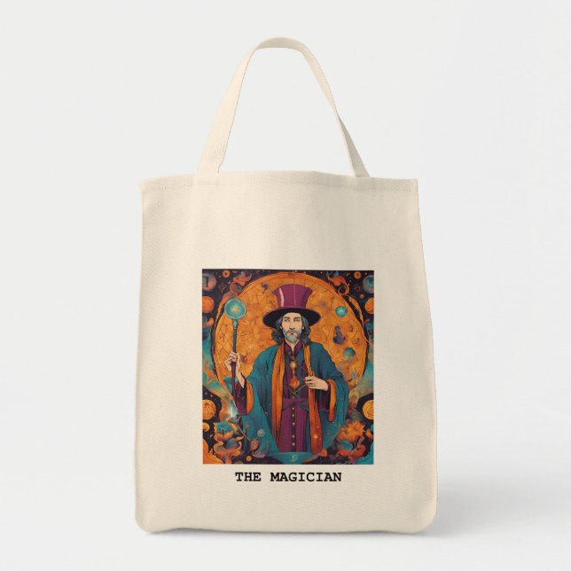 BOLSO DE TELA LA TARJETA MAGICIANA - TAROT (Frente)