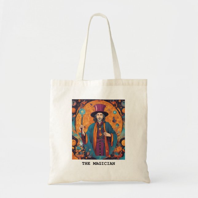 BOLSO DE TELA LA TARJETA MAGICIANA - TAROT (Frente)