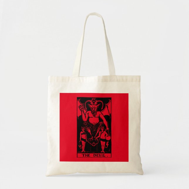 Bolso De Tela La tarjeta Tarot del diablo (Frente)