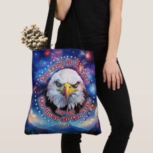 Bolso De Tela La Tierra De Los Libres Hogar Águila Marrón Fuegos
