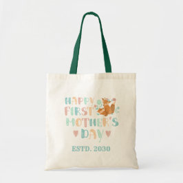 Bolso De Tela La tipografía de boho de primer Día de la Madre cu