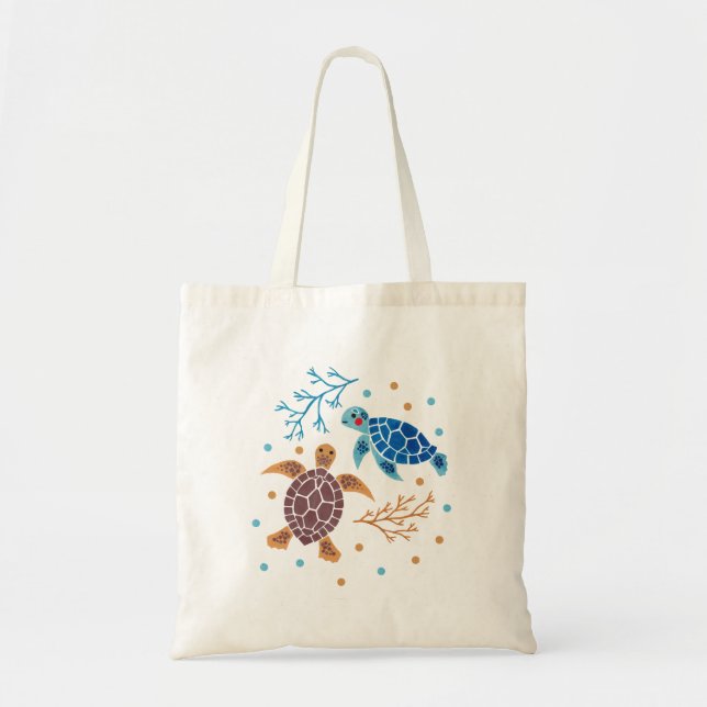 Bolso De Tela La tortuga de mar (Frente)