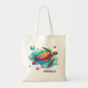 Bolso De Tela La tortuga marina de la playa de Cuta añade su nom