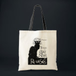 Bolso De Tela La tournée du Chat Noir<br><div class="desc">Un estilo de arte pop blanco y negro,  escrito por el pintor suizo Theophile Steinlen,  poster de arte de 1896. "Chat Noir" es francés para "gato negro".</div>