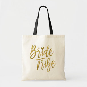 Bolso De Tela La tribu de novias Relieve metalizado dorado falso