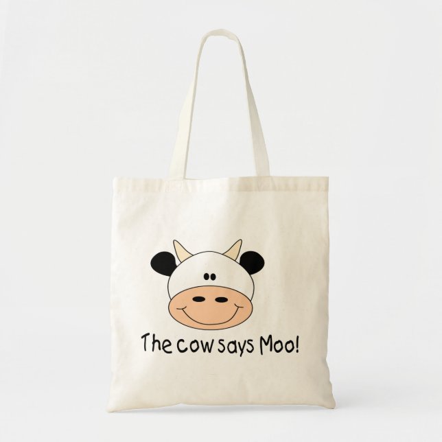 Bolso De Tela La vaca dice el MOO (Frente)