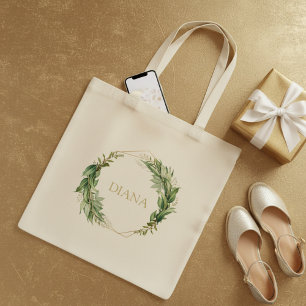 Bolso De Tela La vegetación de oro botánico Personaliza el nombr