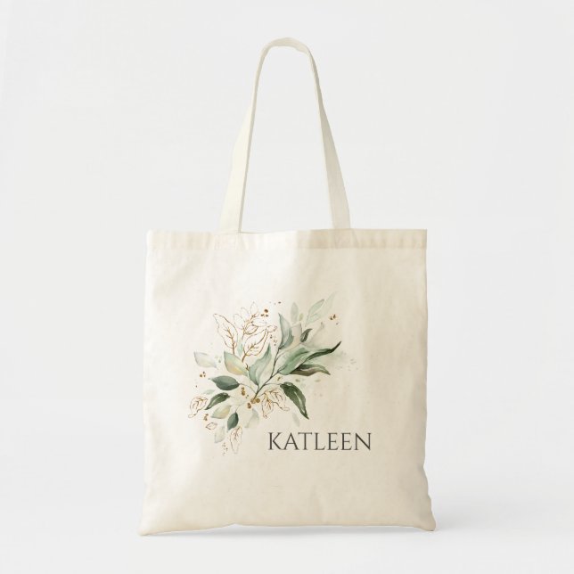 Bolso De Tela La vegetación dorada deja a la elegante modernidad (Frente)