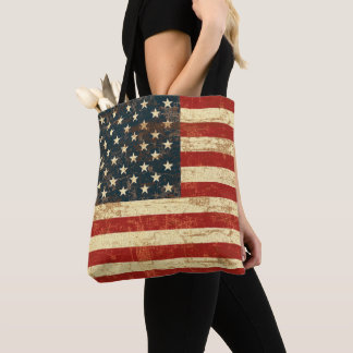 Bolso De Tela La ventisca de la bandera estadounidense con probl