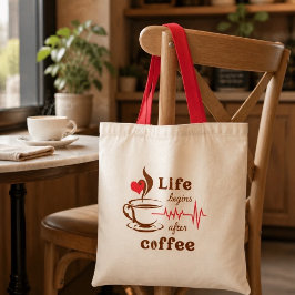 Bolso De Tela La vida comienza después del tot de café