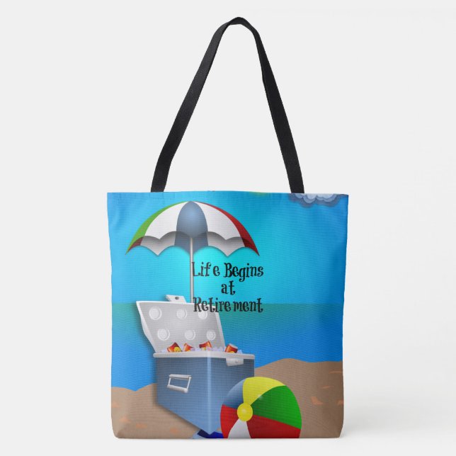 Bolso De Tela La vida comienza en la jubilación (Anverso)