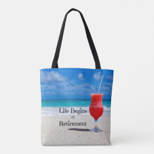 Bolso De Tela La vida comienza en la jubilación