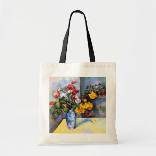 Bolso De Tela La vida con flores en una caja, Paul Cezanne