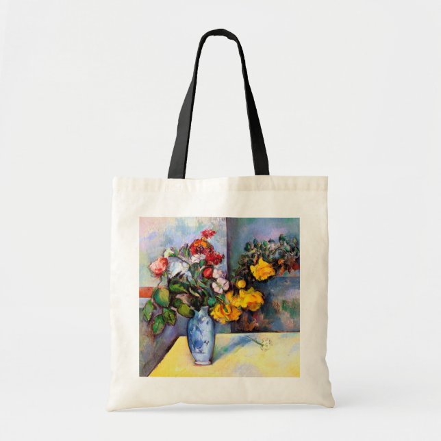 Bolso De Tela La vida con flores en una caja, Paul Cezanne (Frente)