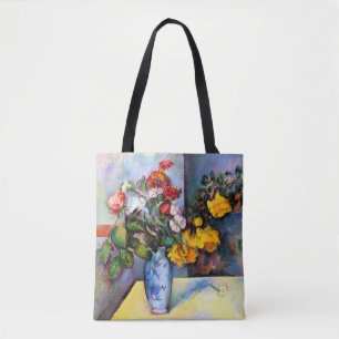 Bolso De Tela La vida con flores en una caja, Paul Cezanne